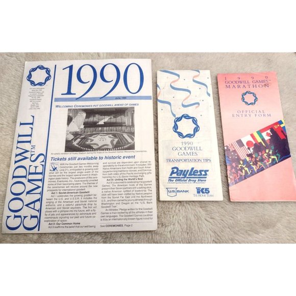 Goodwill Games 1990 Seattle WA June 1990 Pamphlets Entry Form Brochure Olympics - Picture 1 of 4
